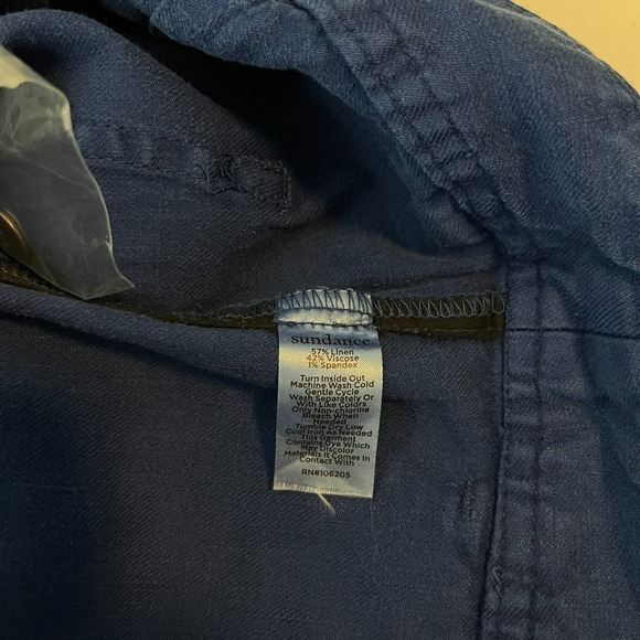 Sundance Pants Women's‎ Size 10 Blue Wide Leg High Rise Straight Linen Blend - Picture 12 of 13